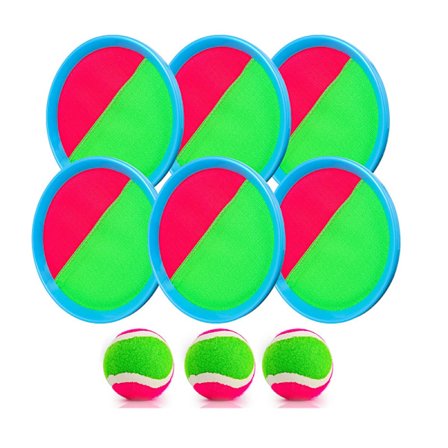 Toss and Catch Game Ball Set, 6 racketar och 3 bollar - high quality