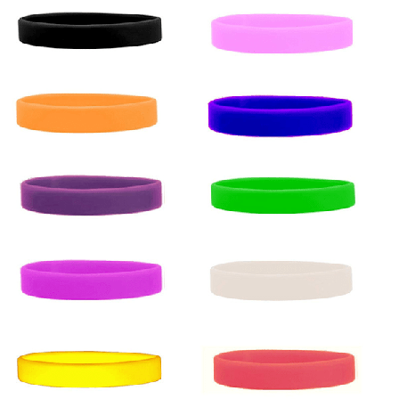 Silikone Armbånd Gummi Almindelig Genanvendelig Til Begivenheder Velgørenhed Mode Bånd, sæt med 10 stk. (10 forskellige farver)