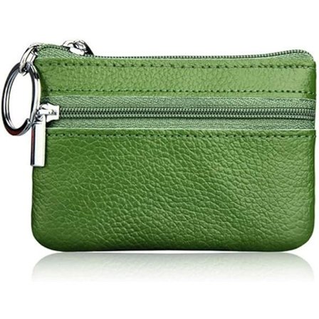 Kvindernes Mini Møntpung Pung Ægte Læder Lynlås Pung med Nøglering