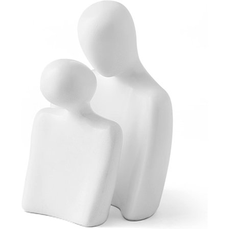 Vit minimalistisk vardagsrumsdekoration, konstnärlig hartsstaty för hylla dekoration, soffbord dekoration