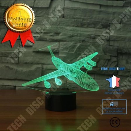 Bordslampa - TECH DISCOUNT - 3D Optik LED - 7 Färger - Uppladdningsbar USB - Barnslig dekoration