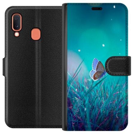 Samsung Galaxy A20e Lommeboketui Magisk Sommerfugl