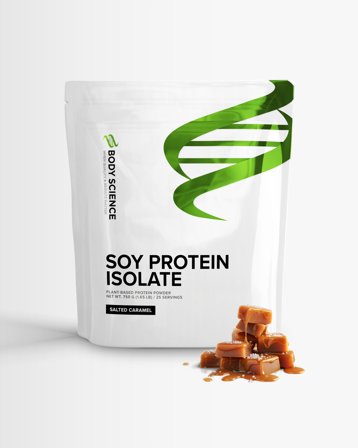 4 x Veganprotein - Soy Isolate - 750 g - Salted Caramel - Body Science - Sojaprotein, Veganskt proteinpulver, Kosttillskott, Protein, Veganskt 
