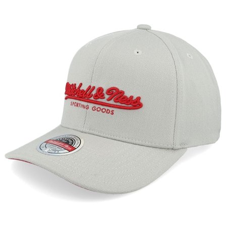 Mitchell & Ness - Grey adjustable Czapka Z Daszkiem - Pinscript Grey/Red Classic Red Grey Adjustable @ Hatstore