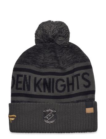 Authentic Pro Rink Heathered Cuffed Pom Knit Grey Fanatics