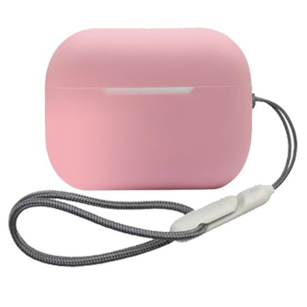 AirPods Pro 2 silikonfodral med nyckelband - Rosa