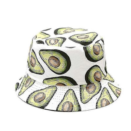 Unisex Vendbar Avocado Print Spand Hat Solhat Til Mænd Kvinder A