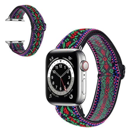 Apple Watch Series 6 / 5 40mm nylonkuvioinen kellonauha - Kolmivärinen Heimokukkakuvio Multicolor