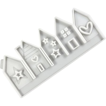 Lysestøbeform Hus, Kunstharpiks Støbeform - Dekorativt Hus Silikoneform Husformet Ornamentform