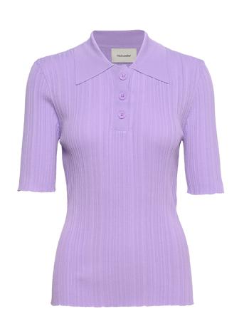 Smooth Knit Top T-shirts & Tops Short-sleeved Lilla HOLZWEILER