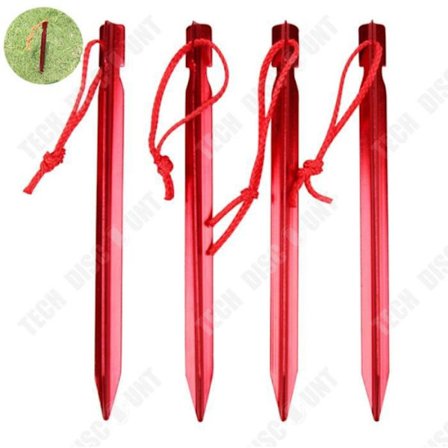 Tältpinnar - TD - 4-pack - 18 cm - Aluminiumlegering - Röd