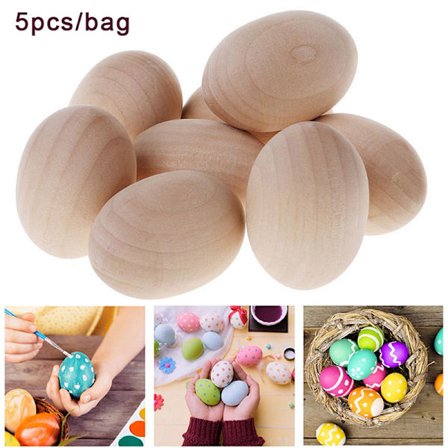 5 st oavslutade träägg av trä Måla & dekorera till påsk