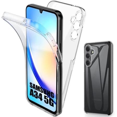 360 etui til Samsung Galaxy A34 5G Fuld beskyttelse For + Bag Stødsikker Transparent