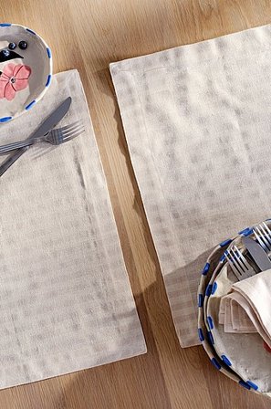 Jotex - Placemat 2-pak Beige/wit Beige/wit - HERIBERT - Koop Placemats bij Jotex