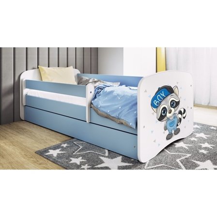 Kocot Kids Barnsäng - Babydreams Blå - Racoon Med Låda 140x70 Cm - Litenleker
