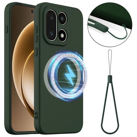 OnePlus 15 5G MagSafe Compatible Silicone Case – Dark Green