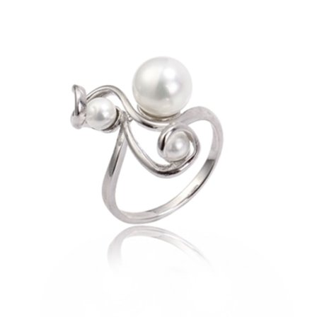 18K Vitguld Guldfyllda Filled gulddoublé pärla Ring