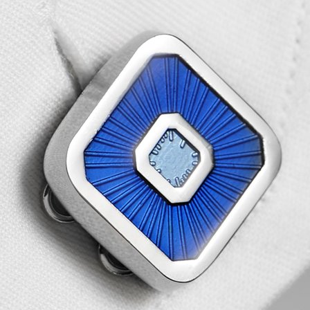 Blue Enamel Button Covers for Men - Button covers