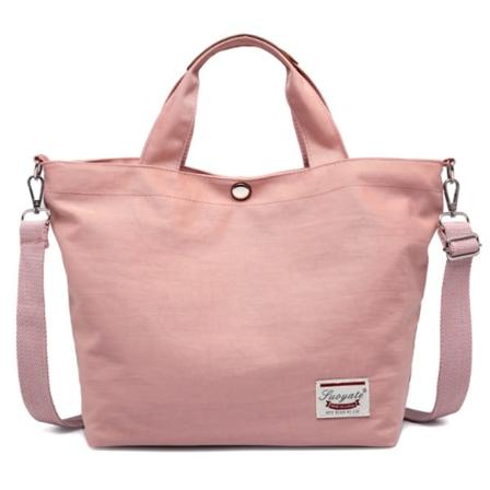 Canvasväska Bärbar axelväska Multifunktionell Messenger Bag Väska med stor kapacitet (Ljusrosa)