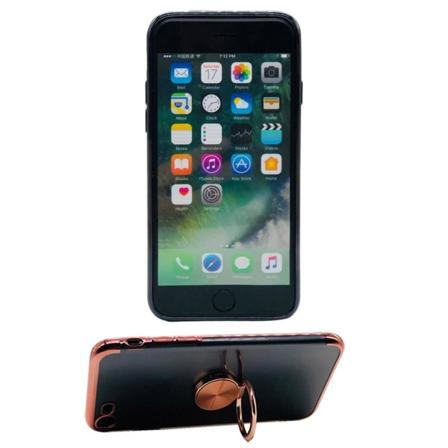 iPhone SE 2020 - Silikonetui med ringholder FLOVEME Roséguld
