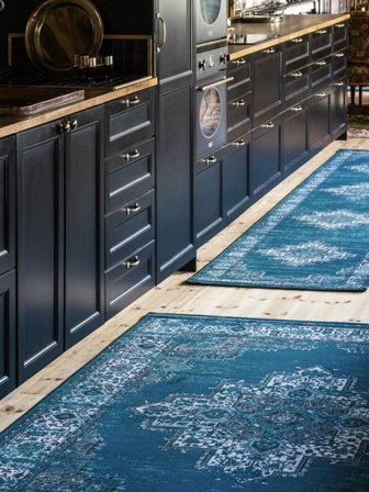 Vintage Médaillon Petit Vintage Vega Tapis - Bleu Foncé/Turquoise 80X300 Dans Un Style Classique