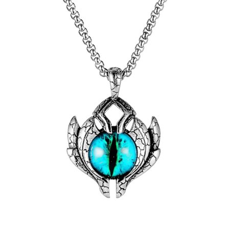 Uavhengig stasjon hot selger smykker europeisk og amerikansk retro hip hop design djevelens øye rustfritt stål menns mote titan stål halskjede