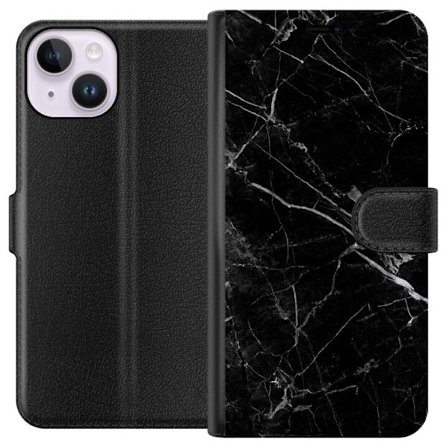 Kompatibelt Plånboksfodral till Apple Apple iPhone 14 Svart marmor