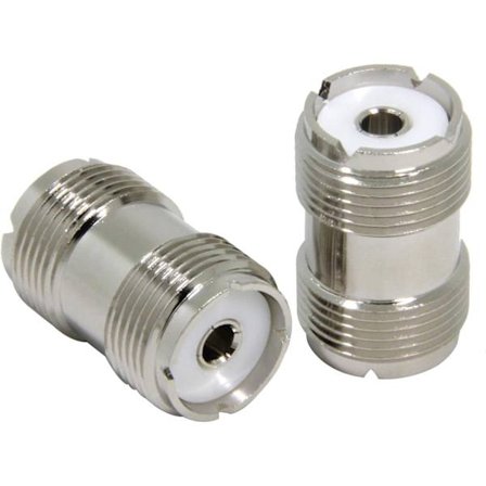 UHF PL-259 Hona Kontakt till UHF PL-259 Hona Kontakt Koaxial Adapter Koppling för CB Ham Radio Antenn 2-pack (FQ)