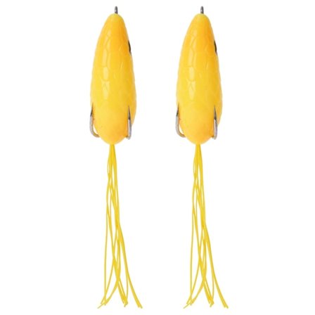 2 stk. kunstig frøformet lokkemad med bundskæg, lokkemad med kroge, fiskegrej tilbehør 4#