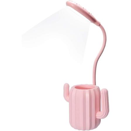 Kaktus-p yt lamppu s dett v ll kirkkaudella ja kyn telineell - Pinkki