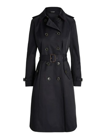 Double-Breasted Belted Trench Coat Black Lauren Ralph Lauren