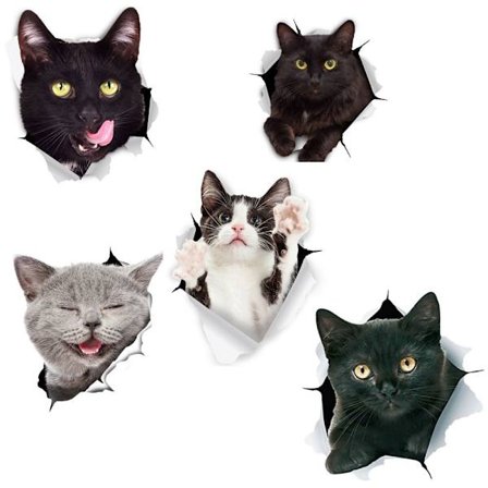3D Cat Stickers Cat Veggdekor Romdekorasjon