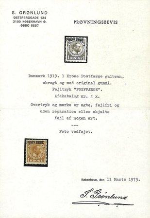 Danmark 1919 - Postfærgemærke AFA 4x - Ubrugt