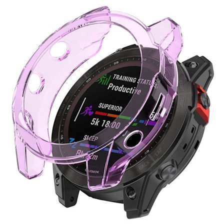 Genomskinligt skydd för Garmin Fenix 7S - Transparent Lila