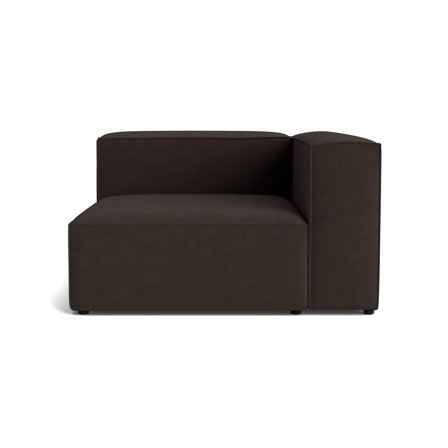 Lissabon Højrevendt Chaiselong Sofa - Danubio Sort Kvalitetsstof - 130x130x72cm - Holdbar Modulsofa med Krydsfiner & mange Skumlag