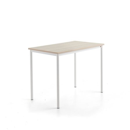 Skrivebord SONITUS PLUS, 1200x700x900 mm, støjreducerende ask højtrykslaminat, hvid