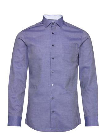 Dobby Shirt L/S Skjorte Business Blå Lindbergh*Betinget Tilbud