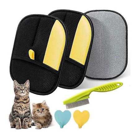 Hårfjerningshanske for kjæledyr, statisk fjerningshansker for kjæledyrhår, gjenbrukbar dobbeltsidig elektrostatisk hårfjerner for kjæledyr