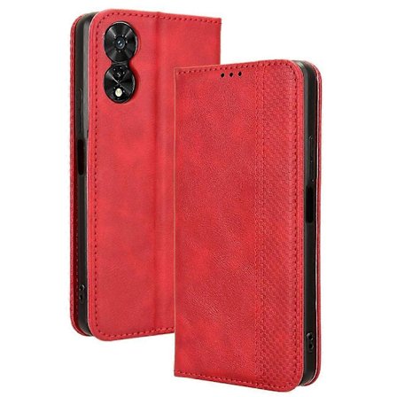 Kompatibel med TCL 505 T509K T5094 Fodral Retro Läder Magnetisk Stängning Flip Telefonfodral-WELLNG