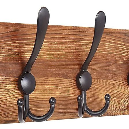 Puinen seinävaateteline, 5 kolmoiskoukkua, seinäkiinnitys