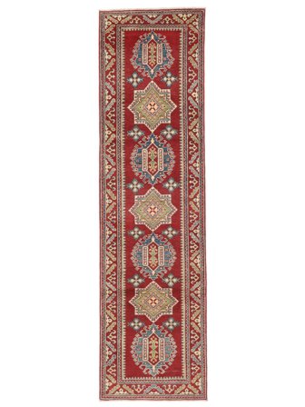 Kazak Teppich Orientalischer Läufer Braun/Dunkelrot (Wolle, Afghanistan)