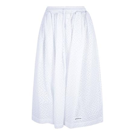 Miu Miu - Midikjolar - Vit - Dam - Storlek: S, Dam, Storlek: S