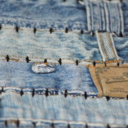 Vidaxl Matta Av Lappade Byxlinningar Jeansbyxor 120x170 Cm Denim Blå