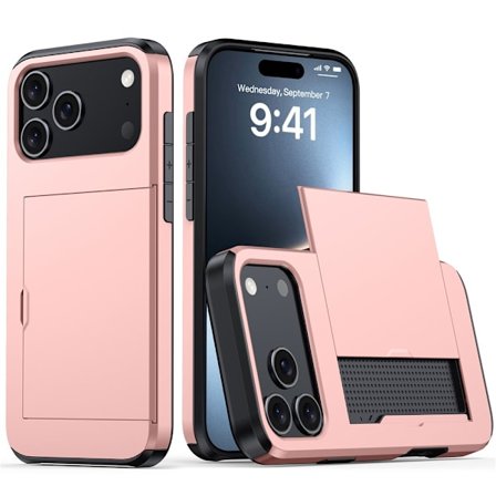 SKALO iPhone 17 Pro Armor Korthållare Skal - Roséguld