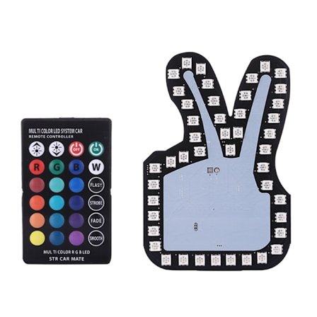Rolig handfingergeststyrd inre varningsbromslampa med fjärrkontroll för biltumme Victory OK Light Road Rage-skylt
