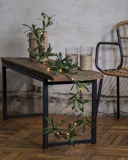 Valoketju Oliivi paristokäyttöinen LED 180 cm sisä-/ulkokäyttöön Vihreä