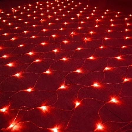 6Mx4M 672led EU 220V Gardinljus LED Fairy String Net Mesh Julfest Bröllop Nyår Garland Utomhus Trädgårdsdekoration Red