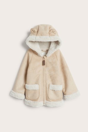 Newbie | Shearling-takki, jossa pileevuori | Beige