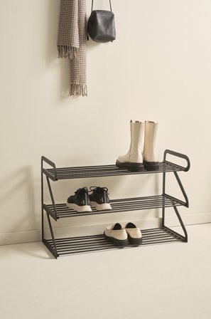 Jotex - Skohylle Med 3 Plan Matt black - CALVER - Kjøp Skohylle hos Jotex