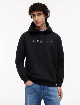 Tommy Jeans Tjm Reg Linear Logo Hoodie Ext - Black - XXL